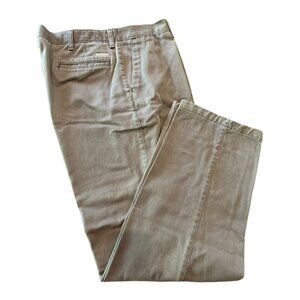 Lees Men's 36x32 Brown Cotton Pants with Button Closure & Back Pockets